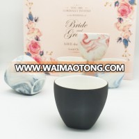 wholesale cup matte black ceramic candle jar