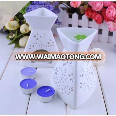 The Newest Stereo Hollowed Flower Fragrance Candle Reed Diffuser Ceramic Oil Burner Gift Set