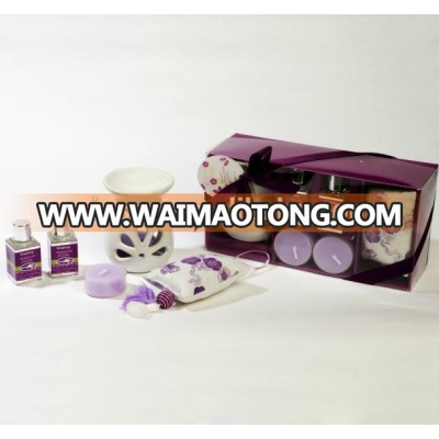 Wholesale Lavender essential oil Scented Candle Ceramic Oil Burner Gift Set