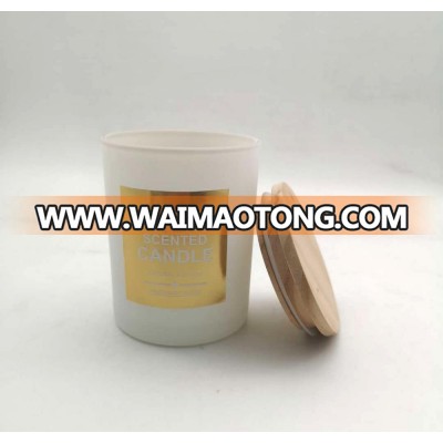 wholesale nature home scented essential oil candles with matte white candle jars for Christmas gift